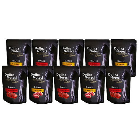 Mokra karma dla kotów sterylizowanych Dolina Noteci Premium Mix dań 10 x 85 g
