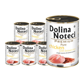Mokra karma dla psa alergika Dolina Noteci Premium Pure bogata w kurczaka z ryżem 12 x 400 g