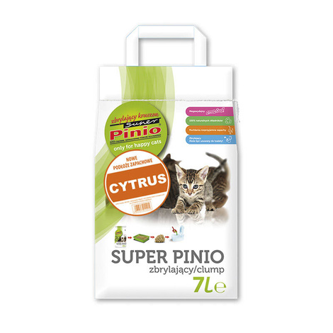 Super Pinio zbrylający kruszon dla kota cytrus 7 L
