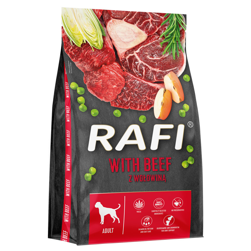 Sucha karma dla psa Rafi z wołowiną worek 10 kg