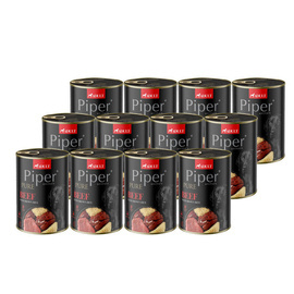Mokra karma dla psa Piper Pure wołowina z ryżem brązowym zestaw 12 x 400 g