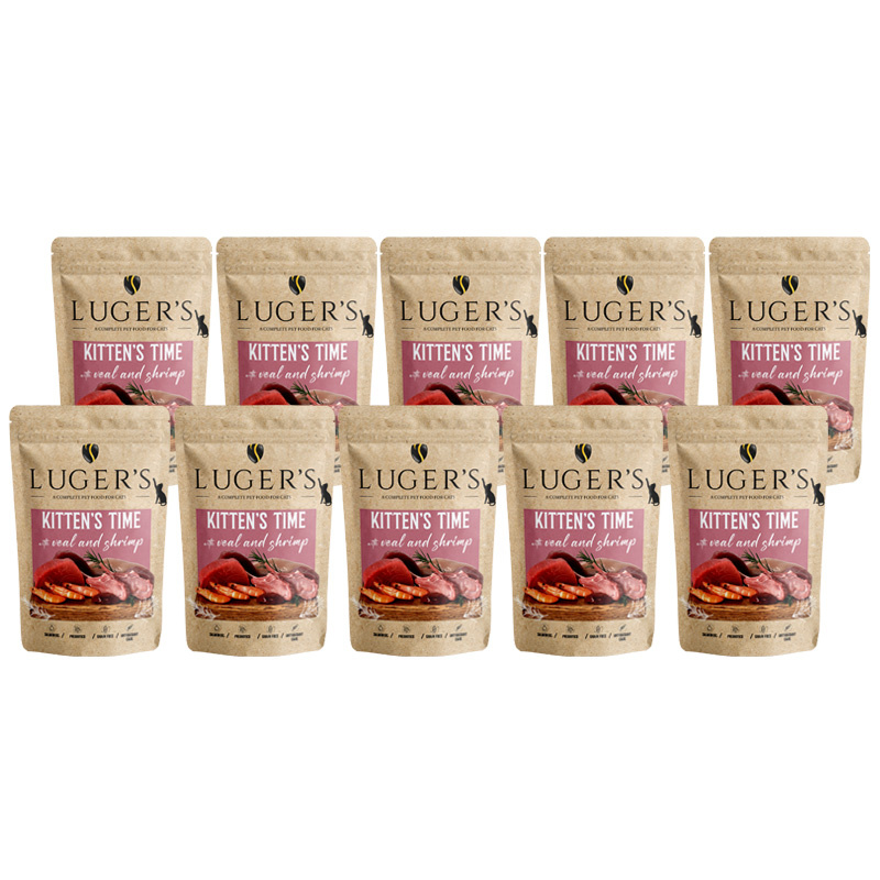 Luger’s Kitten's Time karma mokra dla kociąt z cielęciną i krewetkami zestaw 10 x 85 g