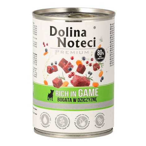 Super Oferta Mokra karma dla psa Dolina Noteci Premium bogata w dziczyznę puszka 400 g EDYCJA LIMITOWANA