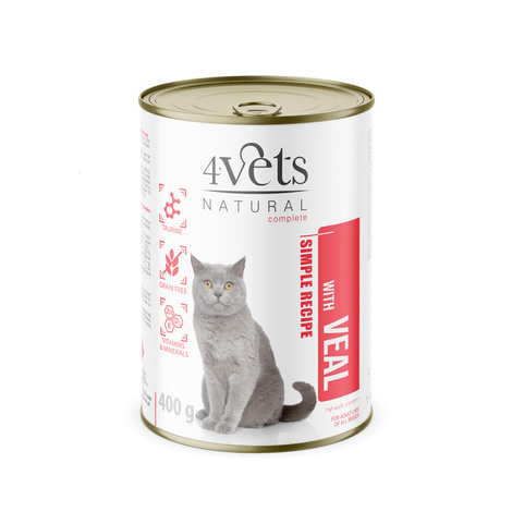 4Vets Natural Mokra karma dla kota z cielęciną 400 g