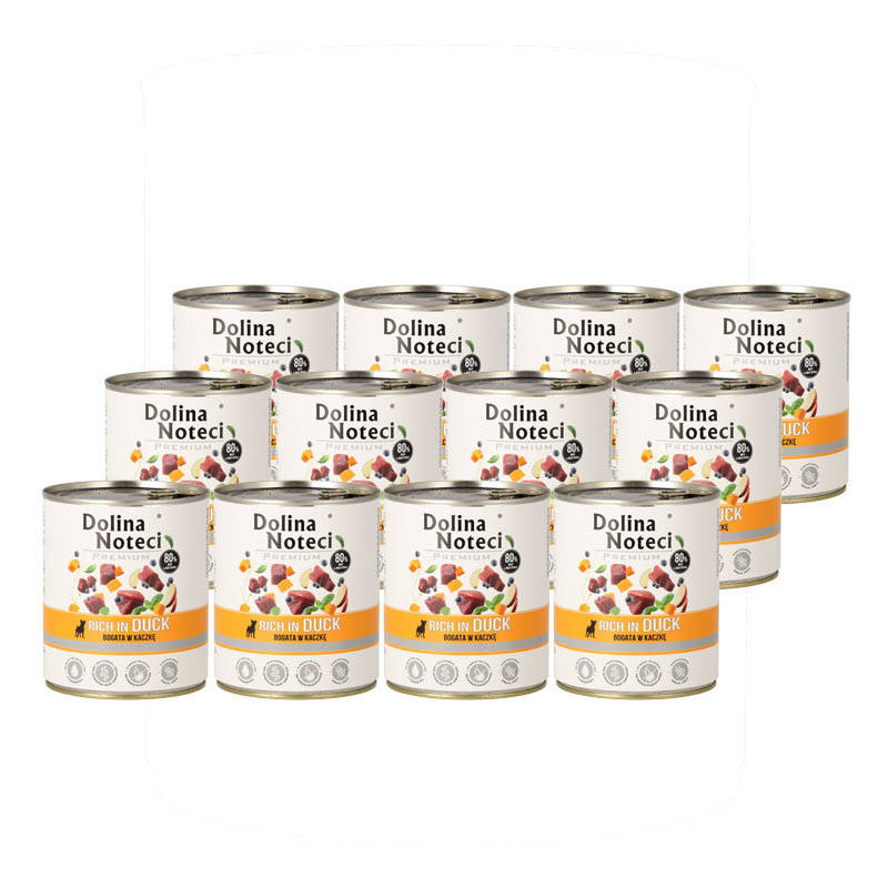 Mokra karma dla psa Dolina Noteci Premium bogata w kaczkę zestaw 12 x 800 g EDYCJA LIMITOWANA