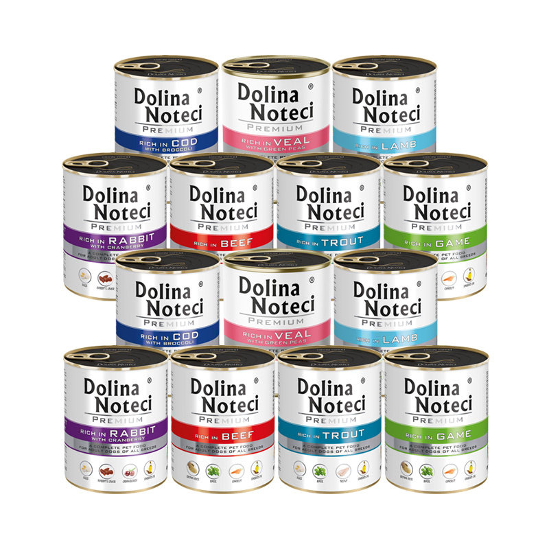 Mokra karma dla psa Dolina Noteci Premium mix smaków bez drobiu zestaw 14 x 800 g