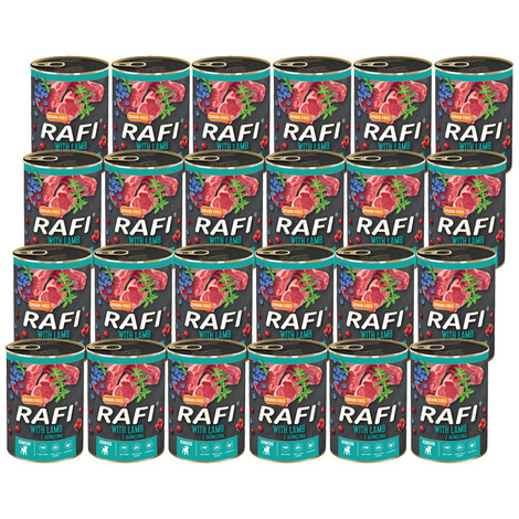 Mokra karma dla psa junior Rafi z jagnięciną zestaw 24 x 400 g