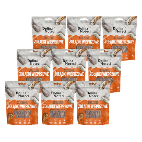 Dolina Noteci Natural Treats Pork Stomachs żołądki wieprzowe przysmak dla psa zestaw 9 x 100 g