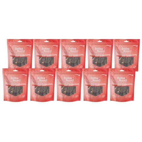 Dolina Noteci Natural Treats Beef Heart serce wołowe przysmak dla psa zestaw 10 x 100 g