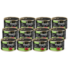 Karma mokra dla kotów Super Rafi Cat z dziczyzną i sercami z kurczaka zestaw 12 x 185 g