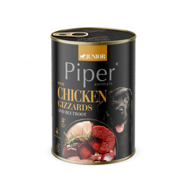 Piper Animals Junior Mokra karma dla psa z żołądkami z kurczaka i burakiem 400 g
