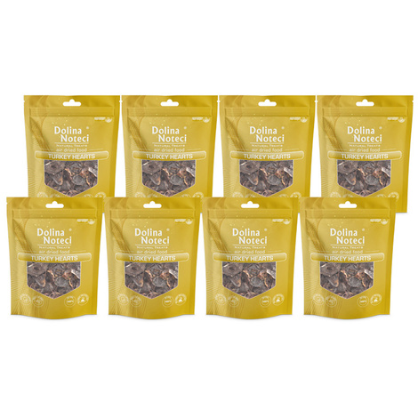 Dolina Noteci Natural Treats Turkey Hearts serca z indyka przysmak dla psa zestaw 8 x 150 g