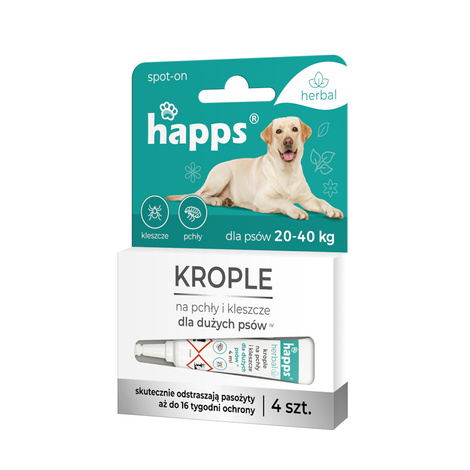 Happs Herbal Krople na pchły i kleszcze dla dużych psów 20-40 kg