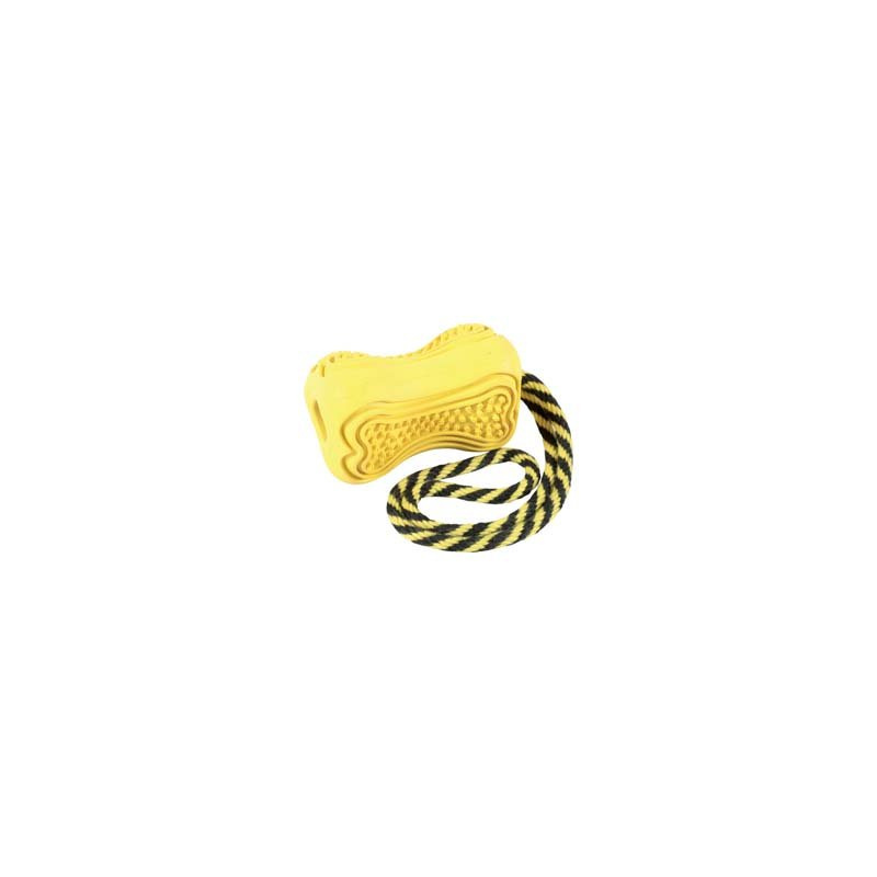 Zabawka kauczukowa ze sznurem Zolux Titan S żółty