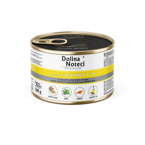 Mokra karma dla psa Dolina Noteci Premium bogata w kurczaka puszka 185 g