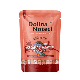 Mokra karma dla kota wołowina z bażantem i kokosem Dolina Noteci Superfood Pasztet & Filet 85 g