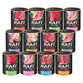 Mokra karma dla psa Rafi mix smaków zestaw 12 x 800 g