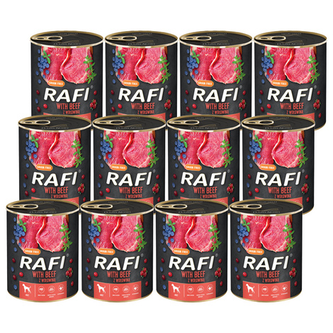 Mokra karma dla psa Rafi z wołowiną zestaw 12 x 800 g