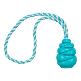 Trixie Super Strong Piłka skacząca ze sznurkiem zabawka dla psa, jasnoniebieska 6,2 cm / 35 cm