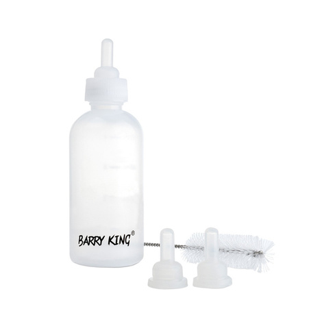 Barry King Butelka do karmienia szczeniąt i kociąt, 3 smoczki + szczoteczka, 60 ml
