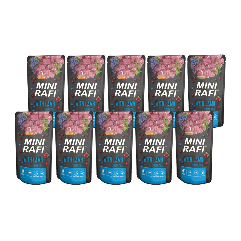 Mokra karma dla psa Mini Rafi z jagnięciną zestaw 10 x 150 g