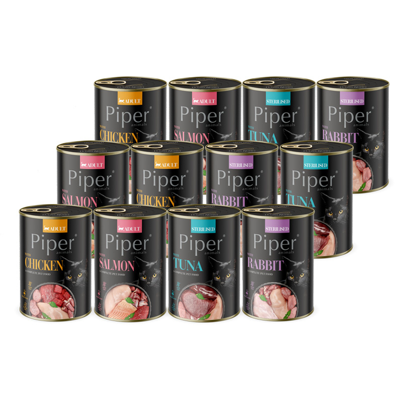 Mokra karma dla kota Piper Animals Adult Sterilized mix smaków 12 x 400 g