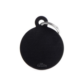 Zawieszka Adresówka Identyfikator z grawerem dla psa i kota duże czarne koło