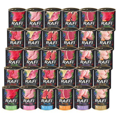 Mokra karma dla psa Rafi mix smaków 30 x 800 g