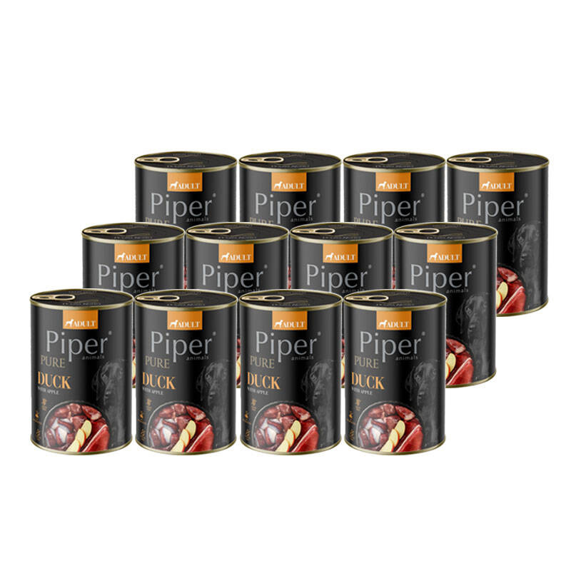 Mokra karma dla psa Piper Pure kaczka z jabłkiem zestaw 12 x 400 g