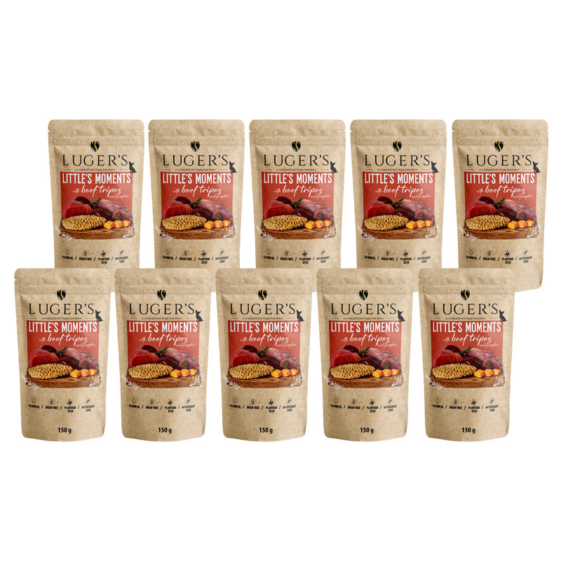 Karma mokra dla psów małych ras Luger's Little's Moments z żołądkami wołowymi i dynią zestaw 10 x 150 g