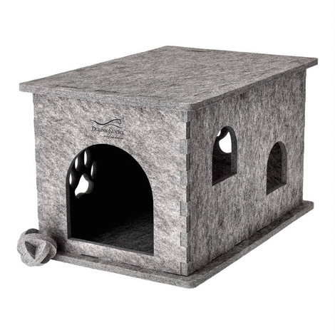 Domek z filcu dla psa Dolina Noteci szary 32 x 37 x 54 cm