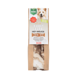 Gryzak dla psa - uszy królicze z futrem 80 g