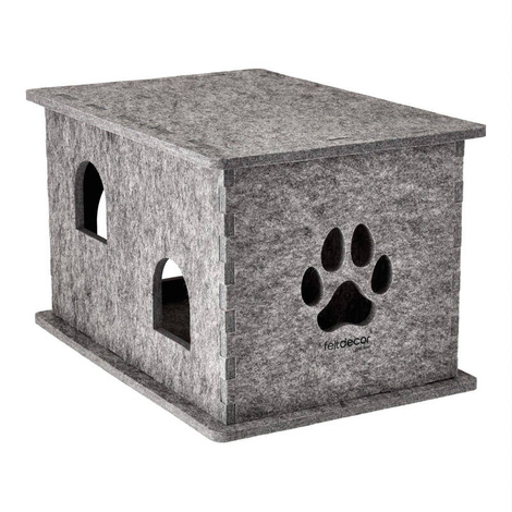 Domek z filcu dla psa Dolina Noteci szary 32 x 37 x 54 cm