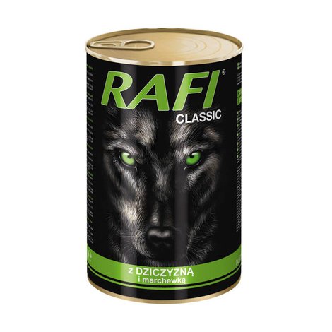 Mokra karma dla psa Rafi Classic z dziczyzną i marchewką zestaw 6 x 1240 g