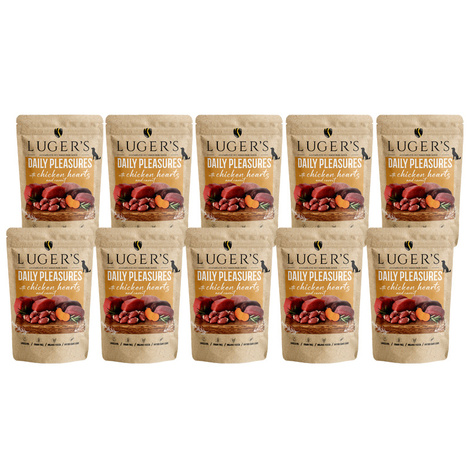 Karma mokra dla psa Luger's Daily Pleasures z sercami z kurczaka i marchewką zestaw 10 x 500 g