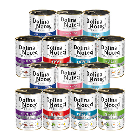 Mokra karma dla psa Dolina Noteci Premium Mix smaków bez drobiu 14 x 400 g