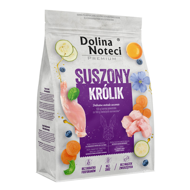Karma suszona dla psa Dolina Noteci Premium królik 3 kg