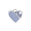 Zawieszka Adresówka Identyfikator z grawerem dla psa i kota serce liliowe z obramówką S