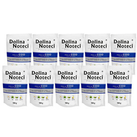 Mokra karma dla psa Dolina Noteci Premium bogata w dorsza z brokułami zestaw 10 x 500 g 