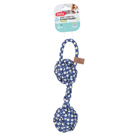 Zolux Gryzak dla psa Hantel z plecionego sznurka Blue Flower 29 cm