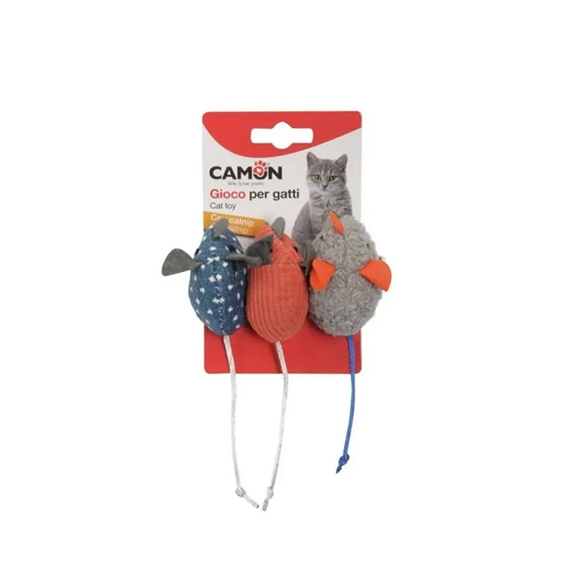 Camon Cat Toy Zabawka dla kota Myszki z kocimiętką 3 szt