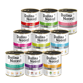 Mokra karma dla psa Dolina Noteci Premium mix smaków bez ryb i kurczaka zestaw 9 x 800 g