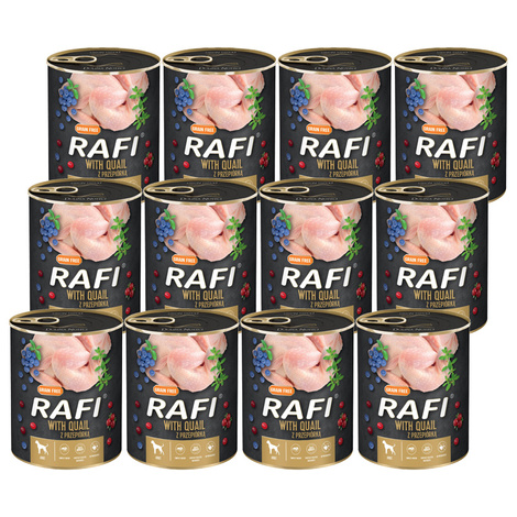 Mokra karma dla psa Rafi z przepiórką zestaw 12 x 800 g