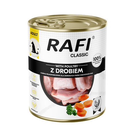 Mokra karma dla psa Rafi Classic z drobiem 800 g