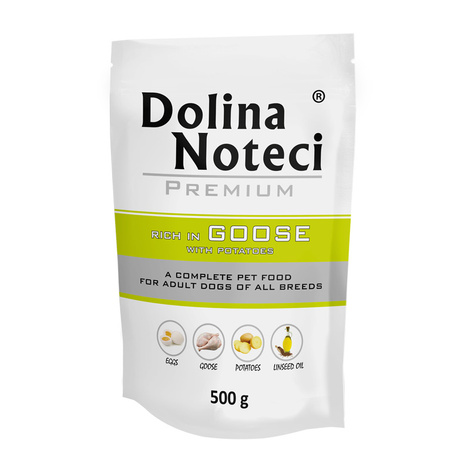 Mokra karma dla psa Dolina Noteci Premium bogata w gęś z ziemniakami saszetka 500 g