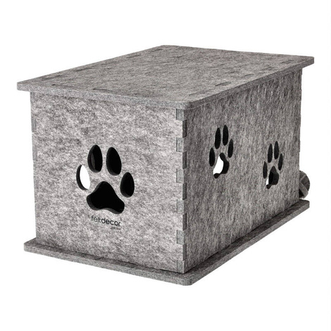 Domek z filcu dla psa Dolina Noteci szary 32 x 37 x 54 cm