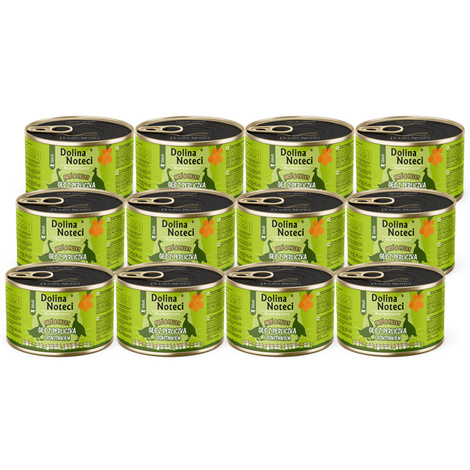 Mokra karma dla kota gęś z perliczką i rokitnikiem Dolina Noteci Superfood Pasztet & Filet zestaw 12 x 185 g