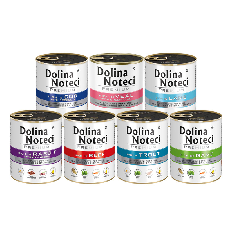 Mokra karma dla psa Dolina Noteci Premium mix smaków bez drobiu zestaw 7 x 800 g