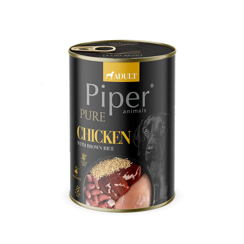 Mokra karma dla psa Piper Pure kurczak z ryżem brązowym dla psa 400 g