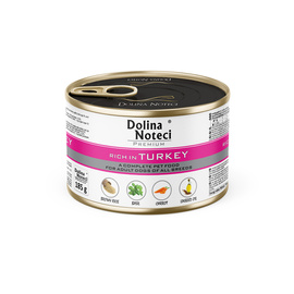 Mokra karma dla psa Dolina Noteci Premium bogata w indyka puszka 185 g